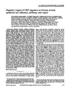 Negative impact of DEP exposure on human airway epithelial cell ...