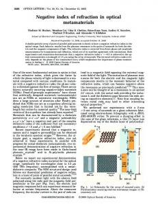 Negative index of refraction in optical ... - Purdue Engineering