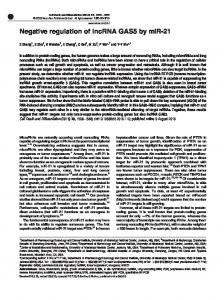 Negative regulation of lncRNA GAS5 by miR-21 - Nature