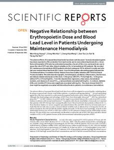 Negative Relationship between Erythropoietin ... - Semantic Scholar