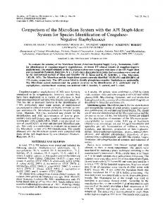 Negative Staphylococci - Journal of Clinical Microbiology - American ...