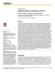 Negativity Bias in Dangerous Drivers