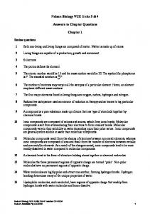 Nelson Biology VCE Units 3 & 4 Answers to Chapter Questions ...