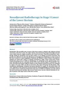 Neoadjuvant Radiotherapy in Stage I Cancer of ... - Semantic Scholar