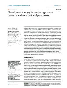 Neoadjuvant therapy for early-stage breast cancer