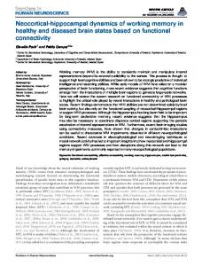 Neocortical-hippocampal dynamics of working ... - Semantic Scholar