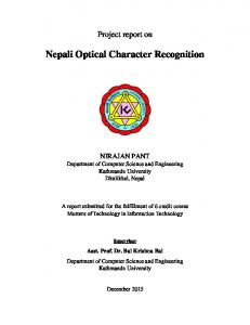 Nepali Optical Character Recognition