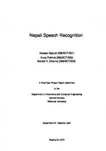 Nepali Speech Recognition