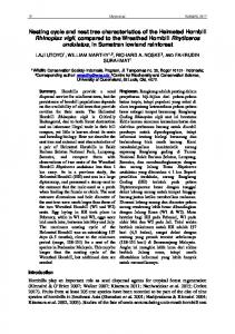 Nesting cycle and nest tree characteristics of the ...