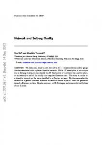 Network and Seiberg Duality