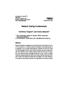 Network Coding Fundamentals - CiteSeerX