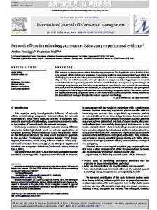 Network Effects in Technology Acceptance: Laboratory Evidence ...