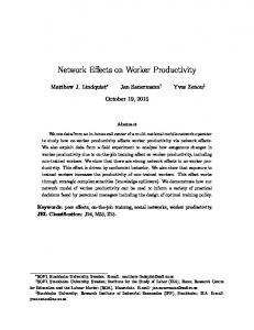 Network Effects on Worker Productivity