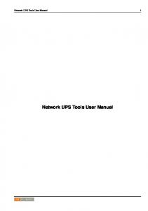 Network UPS Tools User Manual