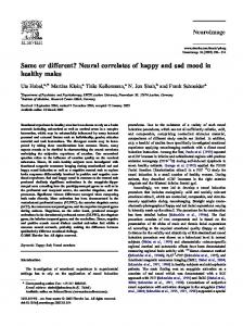 Neural correlates of happy and sad mood in ... - Semantic Scholar
