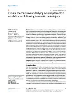 Neural mechanisms underlying neurooptometric rehabilitation ...