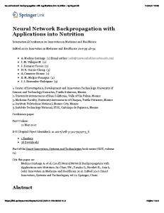 Neural Network Backpropagation with Applications ...