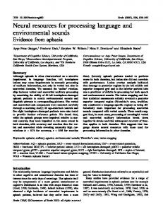 Neural resources for processing language and ... - Saygin Lab