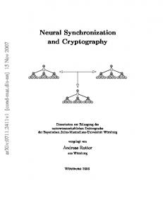 Neural Synchronization and Cryptography