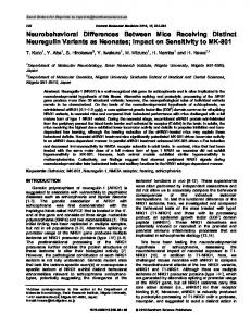 Neurobehavioral Differences Between Mice ... - Semantic Scholar