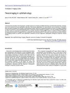 Neuroimaging in ophthalmology - American Journal of Ophthalmology