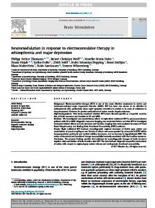 Neuromodulation in response to electroconvulsive