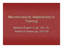 Neuromuscular Adaptations to Training