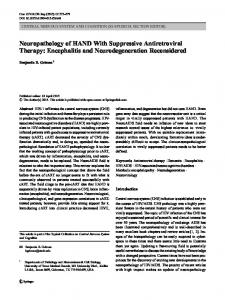 Neuropathology of HAND With Suppressive Antiretroviral Therapy ...