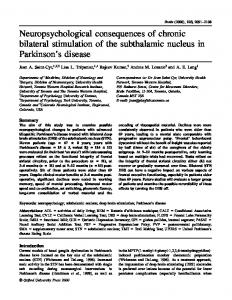 Neuropsychological consequences of chronic ... - Semantic Scholar