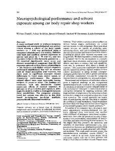 Neuropsychological performance and solvent exposure among car ...