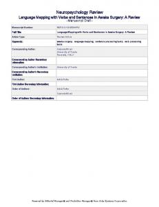 Neuropsychology Review