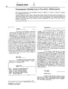 Neurosensory Hearing Loss in Secondary