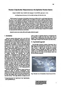 Neutron Cross Sections Measurements for Light Elements ... - CiteSeerX