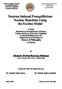 Neutron Induced Preequilibrium Nuclear Reactions