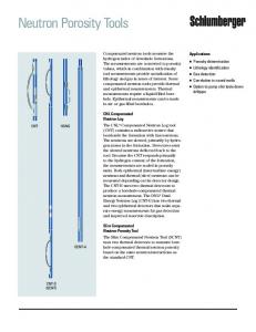 Neutron Porosity Tools - Schlumberger