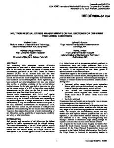 Neutron Residual Stress Measurements on Rail ...