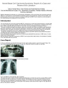 Nevoid Basal Cell Carcinoma Syndrome