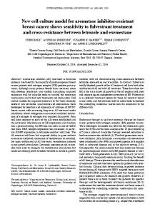 New cell culture model for aromatase inhibitor