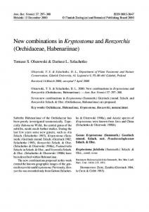 New combinations in Kryptostoma and Renzorchis (Orchidaceae ...