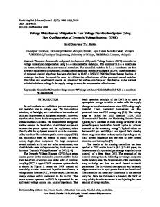 New Control Technique Applied in Dynamic Voltage Restorer for Volt