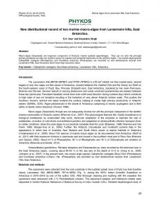 New distributional record of two marine macro-algae from Larsemann ...