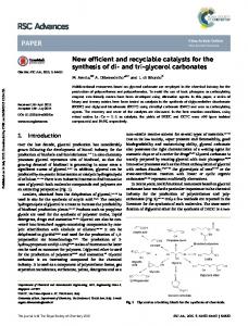 New efficient and recyclable catalysts for the ...