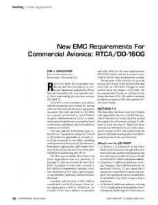 New EmC requirements For Commercial Avionics: rtCA/Do-160g