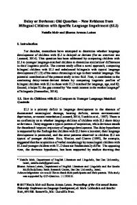 New Evidence from Bilingual Children with Specific Language ...