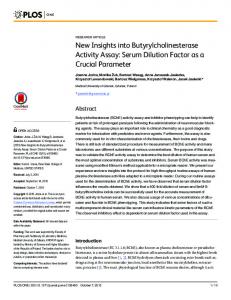 New Insights into Butyrylcholinesterase Activity ... - Semantic Scholar