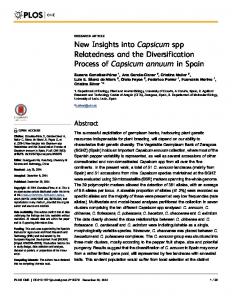 New Insights into Capsicum spp Relatedness and