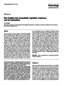 New insights into sympathetic regulation of glucose ... - Springer Link