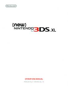 New Nintendo 3DS XL Operations Manual