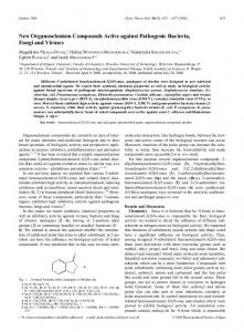 New Organoselenium Compounds Active against Pathogenic Bacteria ...