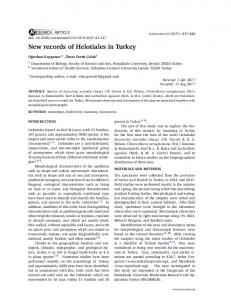 New records of Helotiales in Turkey - ScienceAsia